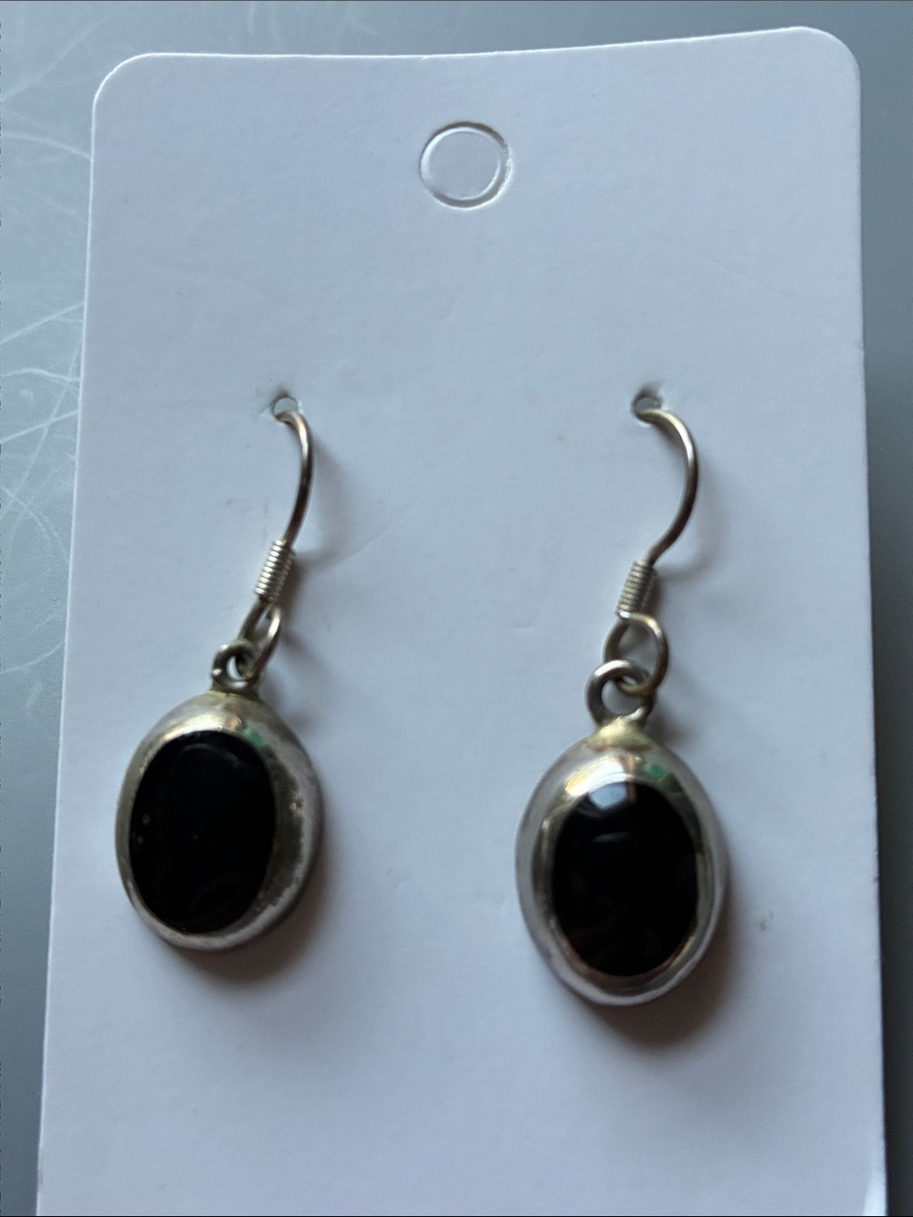 Onyx .925 Mexico Drop Fish Hook Earrings